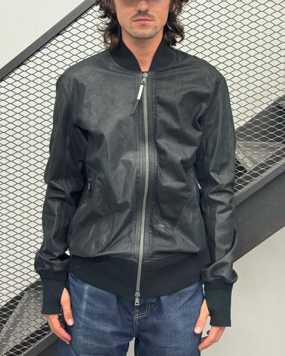 Isaac Sellam Black Architectural Leather Jacket aBigVcP 1