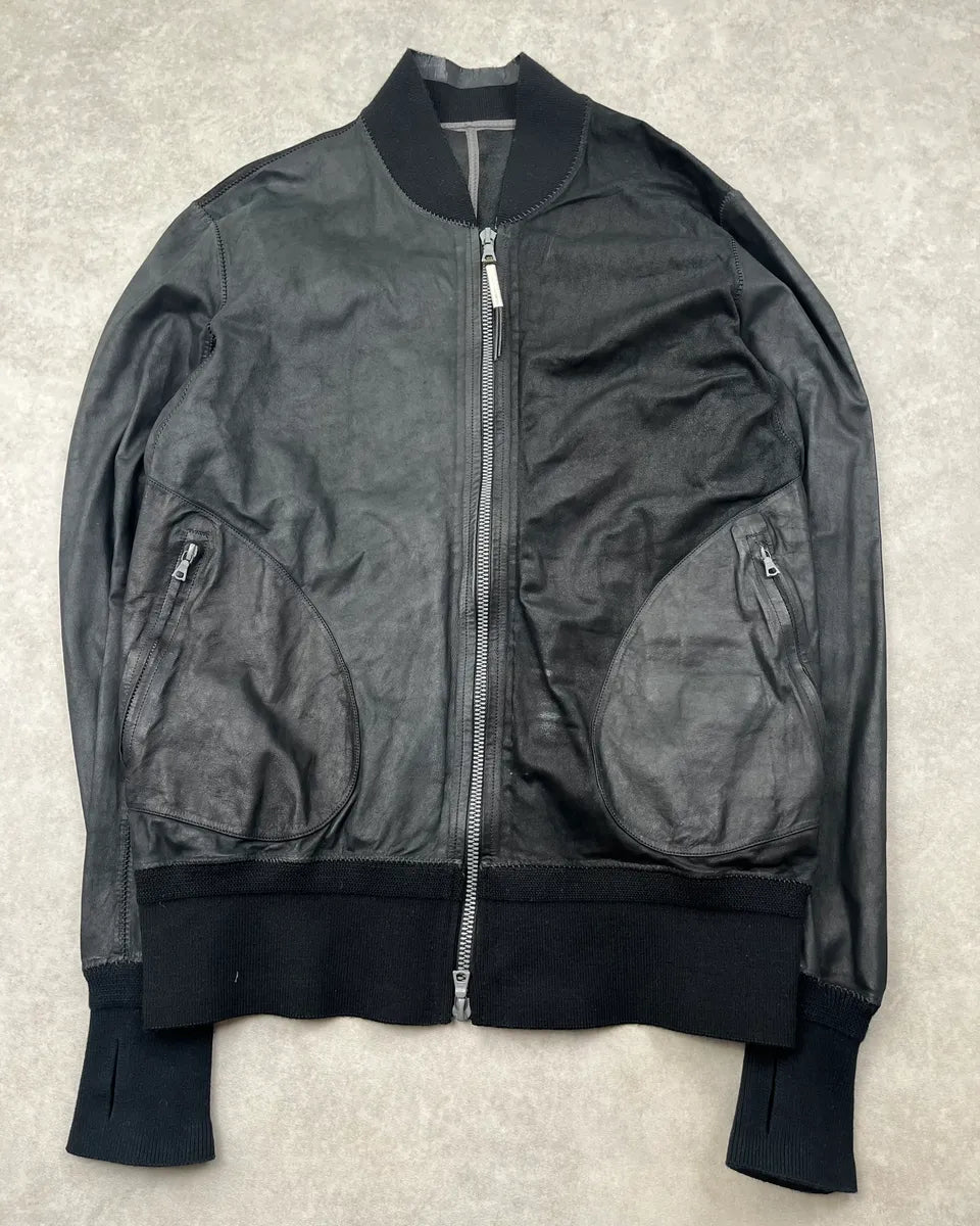 Isaac Sellam Black Architectural Leather Jacket aBigVcP 3