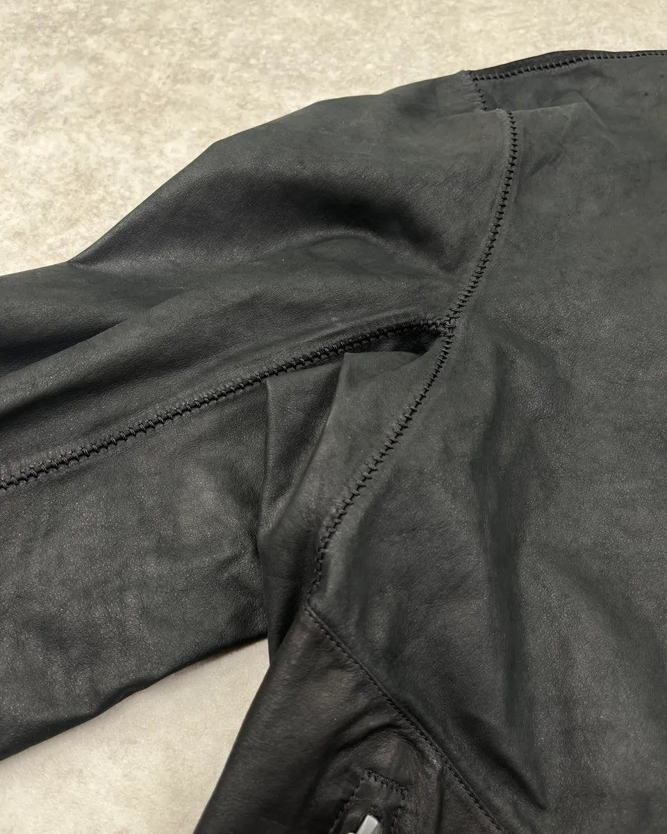 Isaac Sellam Black Architectural Leather Jacket aBigVcP 5