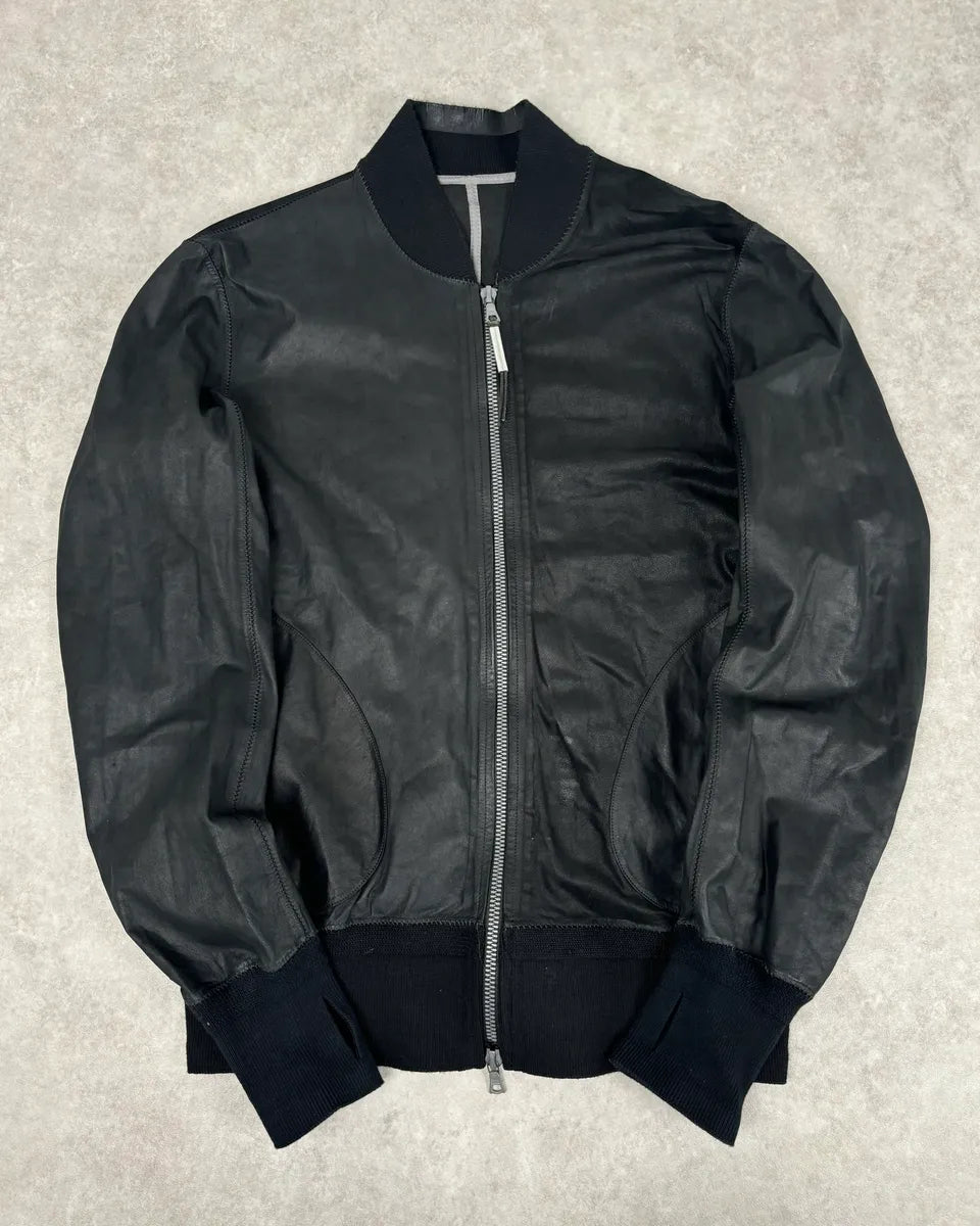 Isaac Sellam Black Bomber Zip-Pocket Leather Jacket ecAglfx 0