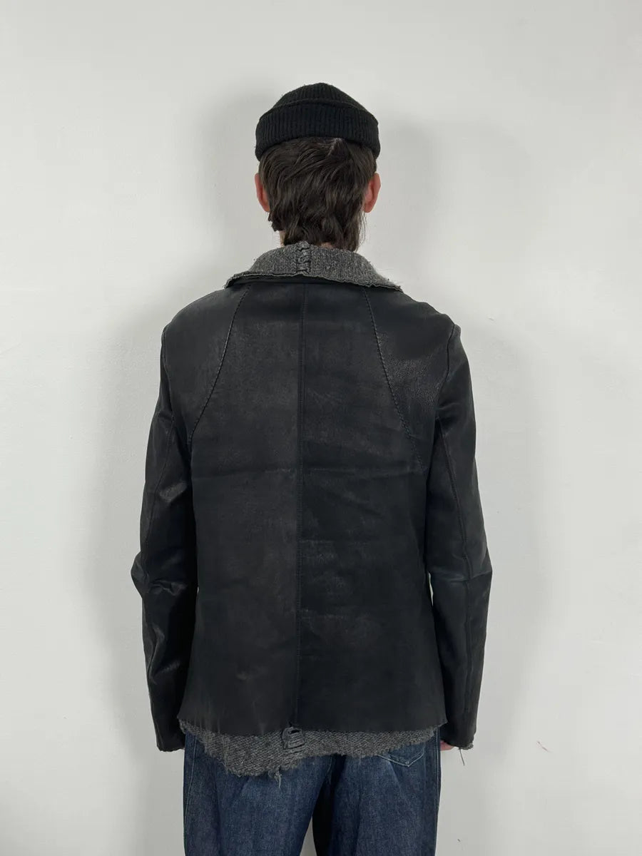 Isaac Sellam Black Brut Leather Jacket iCcNEKx 4
