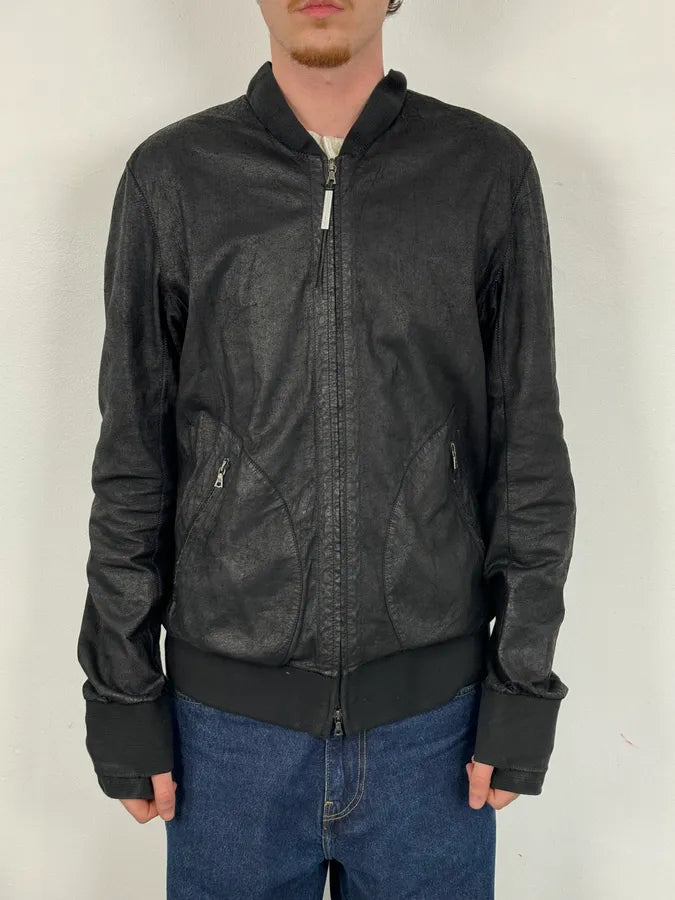 Isaac Sellam Black Avant-Garde Lambskin & Tyvek Bomber Jacket VLHYPTk 1