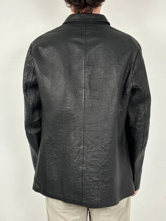 Isaac Sellam Black Premium Buttoned Leather Jacket hlVNlCn 2