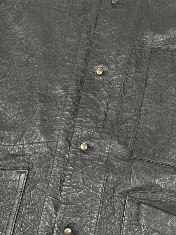 Isaac Sellam Black Premium Buttoned Leather Jacket hlVNlCn 7