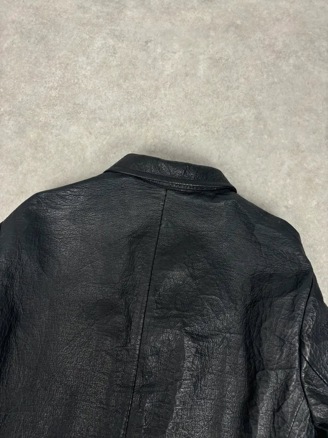 Isaac Sellam Black Premium Buttoned Leather Jacket hlVNlCn 5