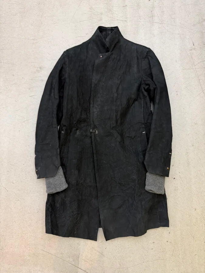 Isaac Sellam Black Long Leather Avant-Garde Jacket aycECid 0