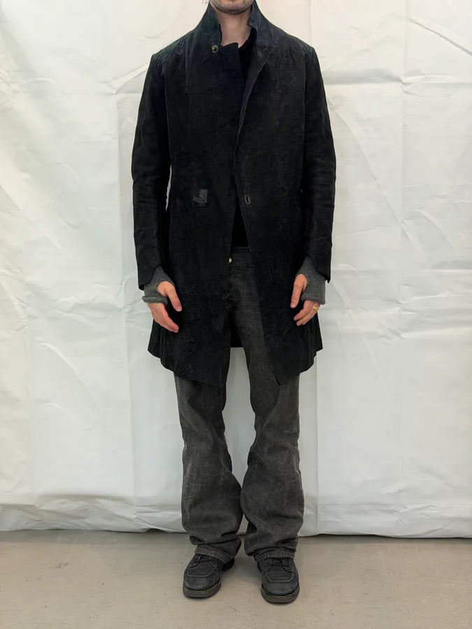 Isaac Sellam Black Long Leather Avant-Garde Jacket aycECid 2