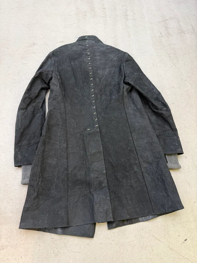 Isaac Sellam Black Long Leather Avant-Garde Jacket aycECid 5