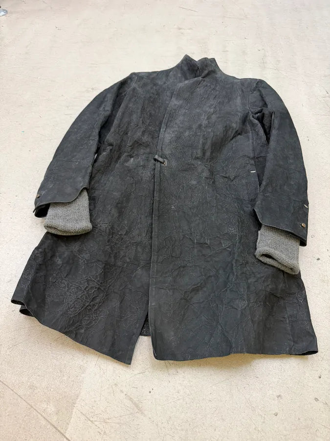 Isaac Sellam Black Long Leather Avant-Garde Jacket aycECid 7