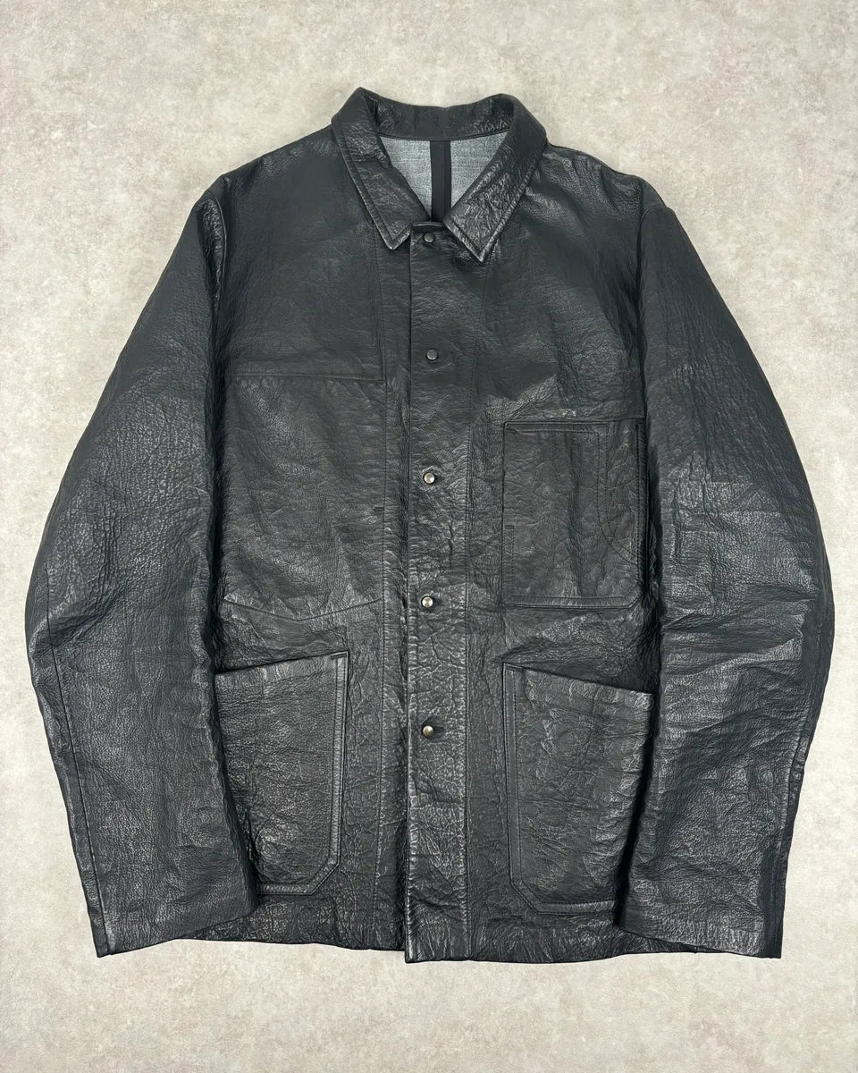 Isaac Sellam Black Premium Buttoned Leather Jacket hlVNlCn 0