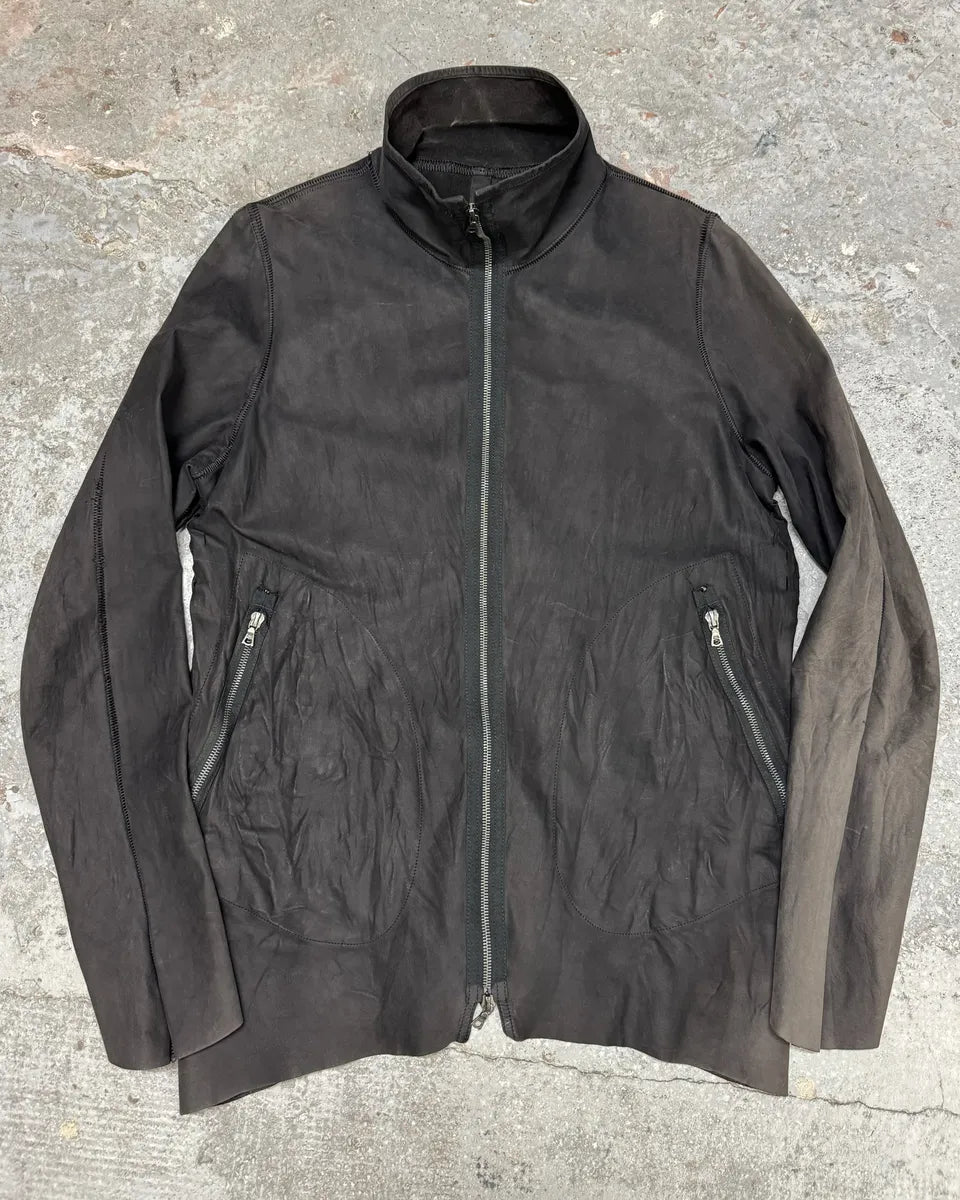 Isaac Sellam Black Suede Perforated Faded Leather Jacket (M/L) 0