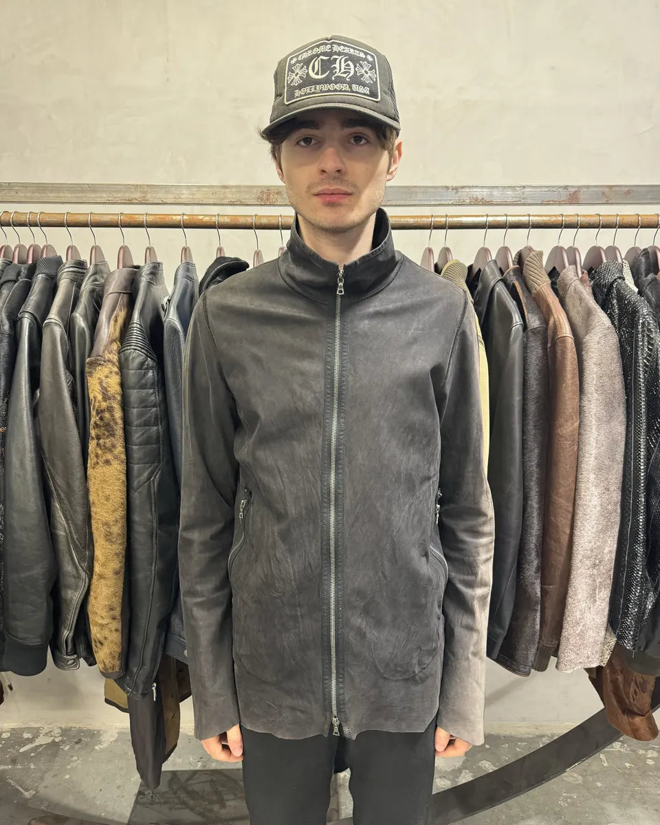 Isaac Sellam Black Suede Perforated Faded Leather Jacket (M/L) 2