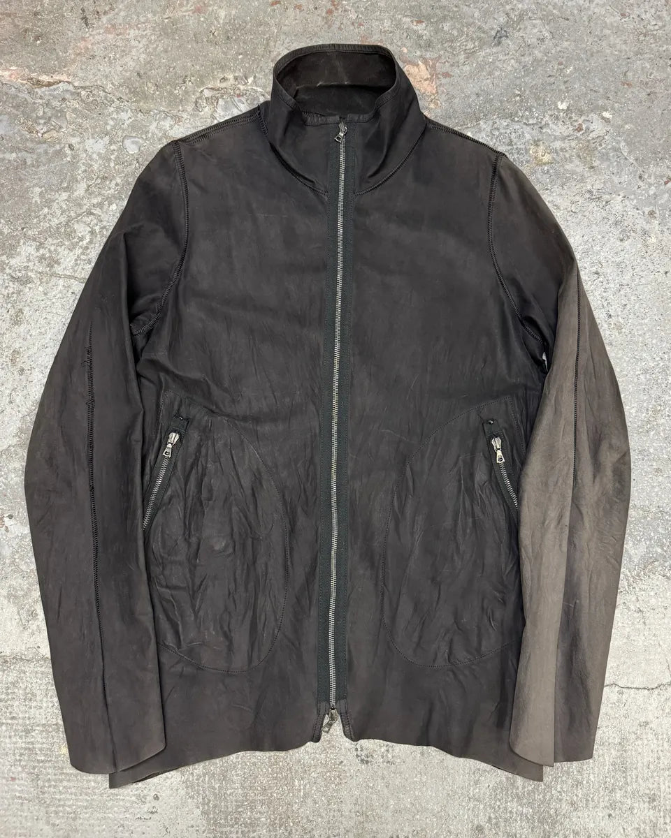 Isaac Sellam Black Suede Perforated Faded Leather Jacket (M/L) 4