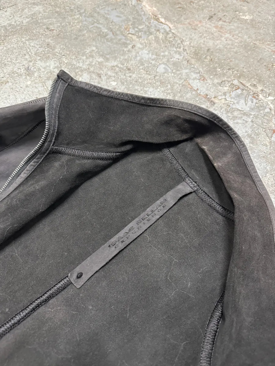 Isaac Sellam Black Suede Perforated Faded Leather Jacket (M/L) 7