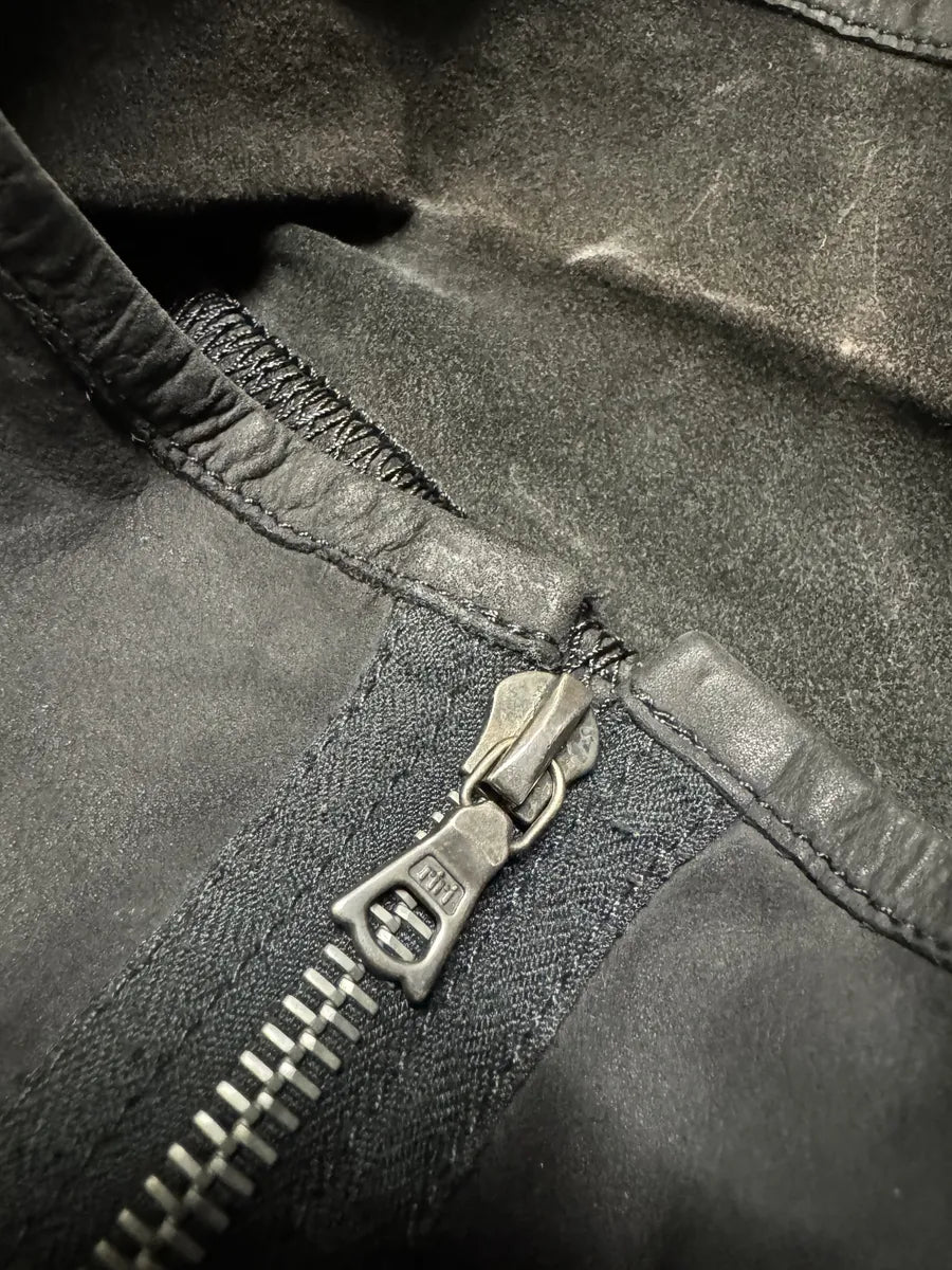 Isaac Sellam Black Suede Perforated Faded Leather Jacket (M/L) 8