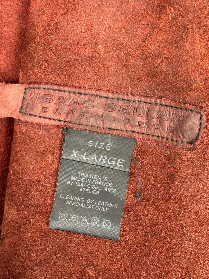 Isaac Sellam Bordeaux Leather Back-Zip Avant-Garde Jacket nskOwzI 12