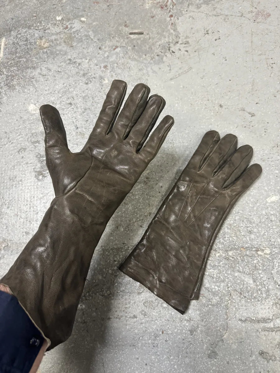 Isaac Sellam Craspouille Olive Artisanal Leather Gloves (OS) 0
