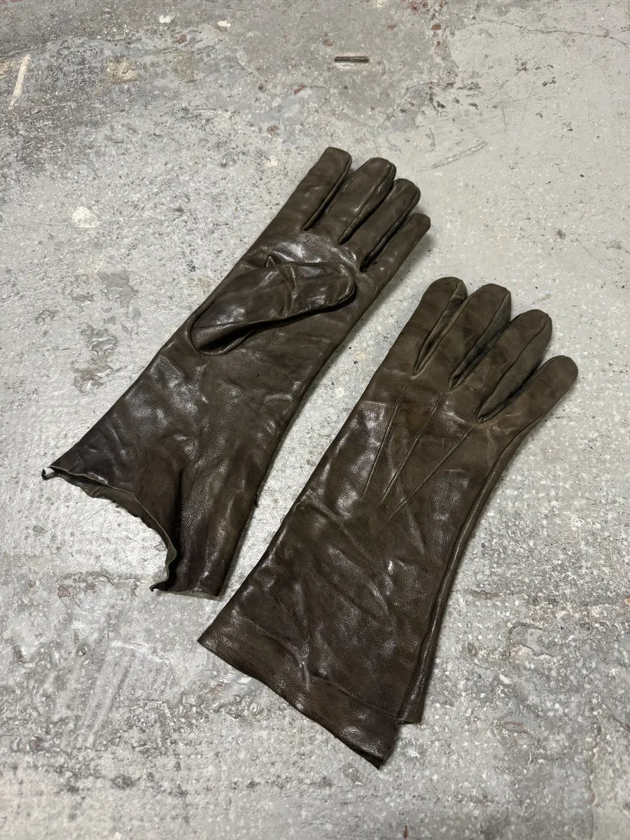 Isaac Sellam Craspouille Olive Artisanal Leather Gloves (OS) 1