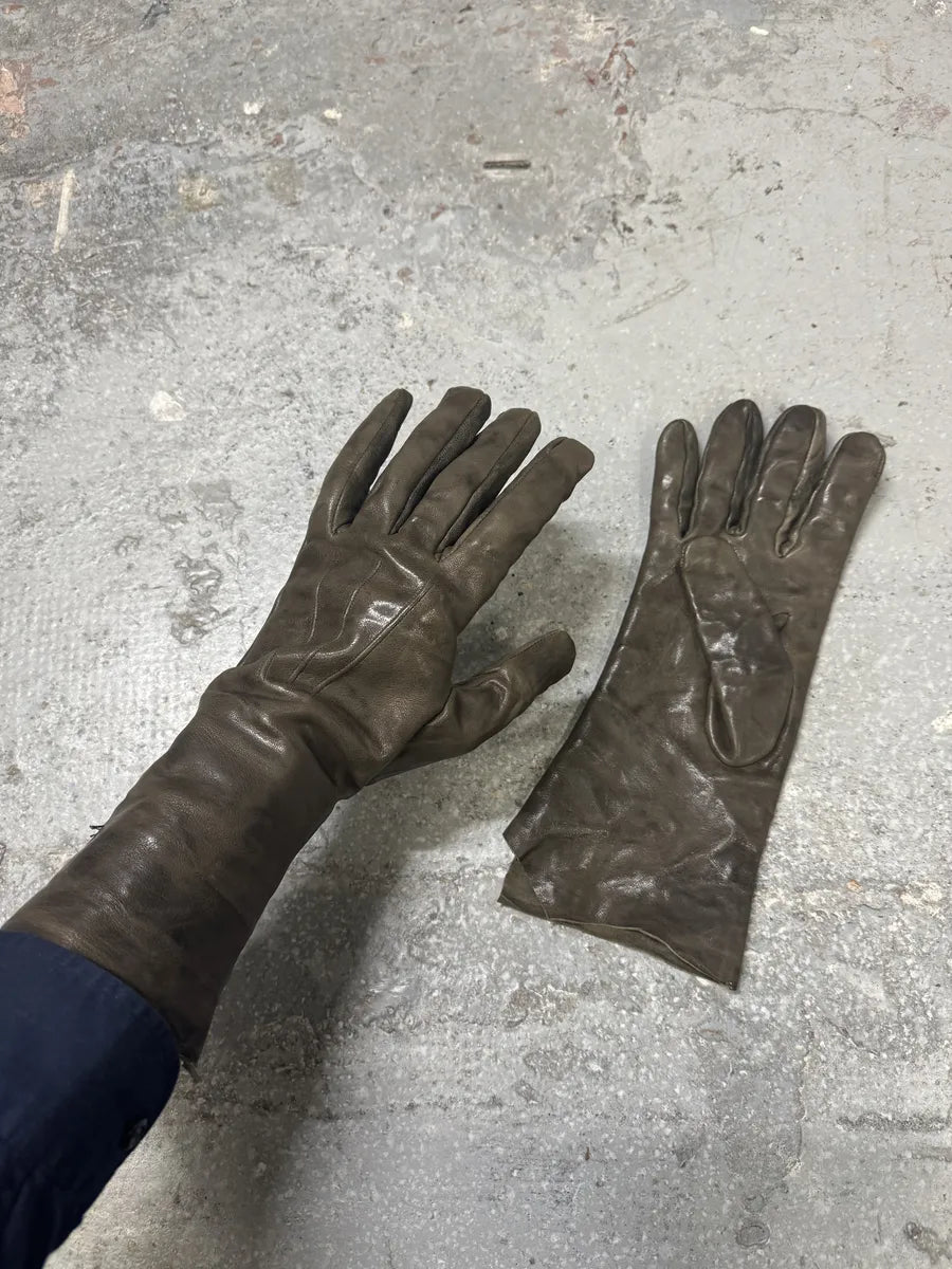Isaac Sellam Craspouille Olive Artisanal Leather Gloves (OS) 2