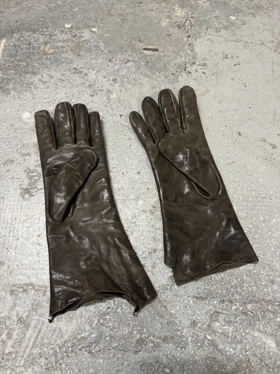 Isaac Sellam Craspouille Olive Artisanal Leather Gloves (OS) 4