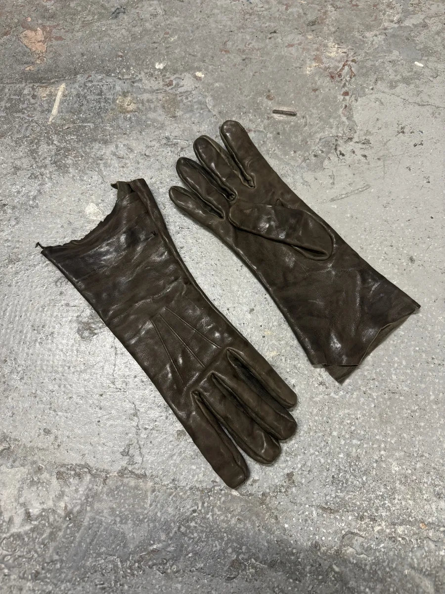 Isaac Sellam Craspouille Olive Artisanal Leather Gloves (OS) 5