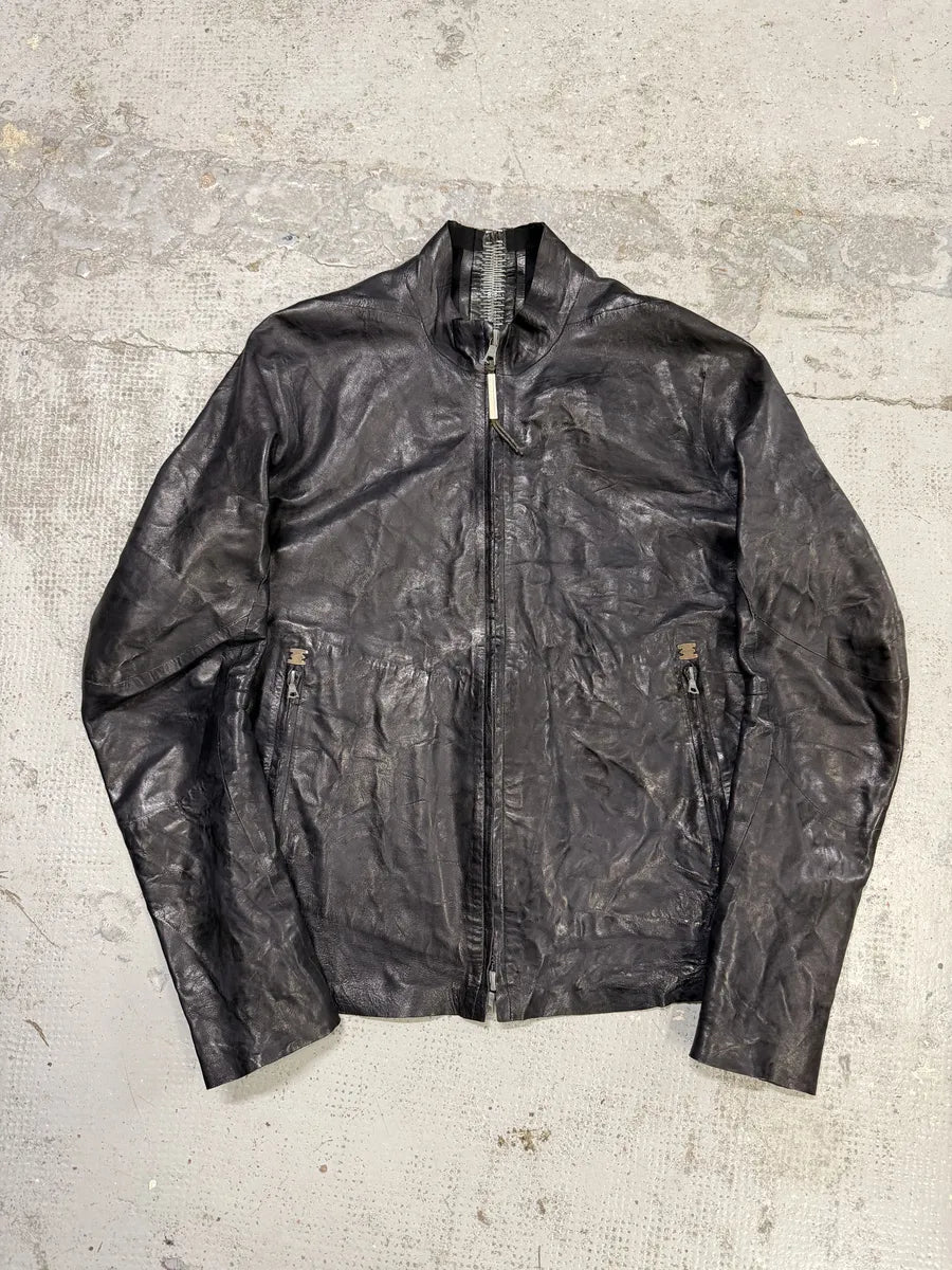 Isaac Sellam Dark Purple Backzip Premium Leather Avant-Garde Jacket STPUhlV 1