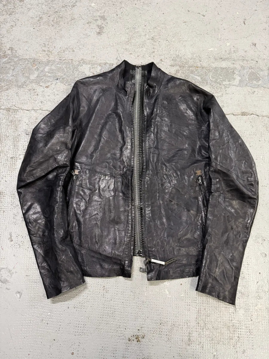 Isaac Sellam Dark Purple Backzip Premium Leather Avant-Garde Jacket STPUhlV 6