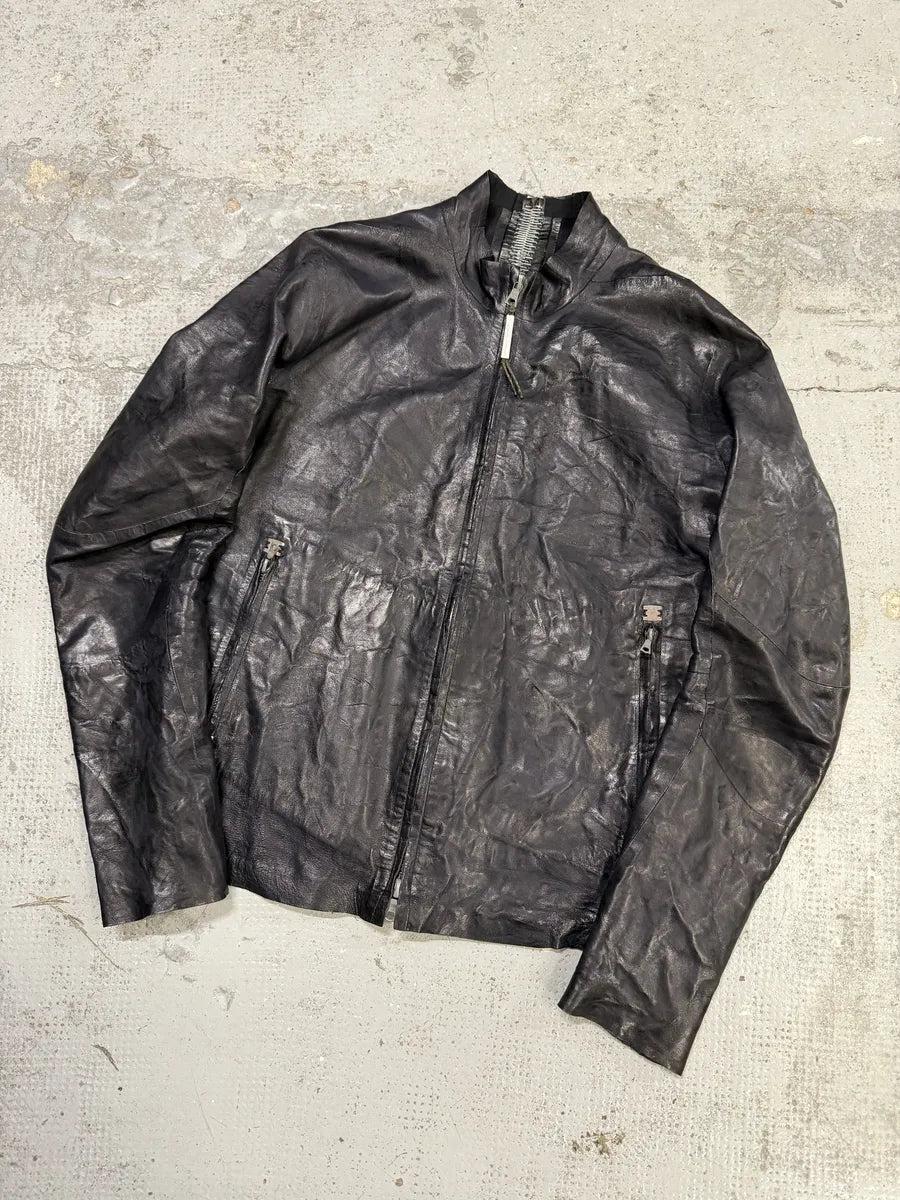 Isaac Sellam Dark Purple Backzip Premium Leather Avant-Garde Jacket STPUhlV 7