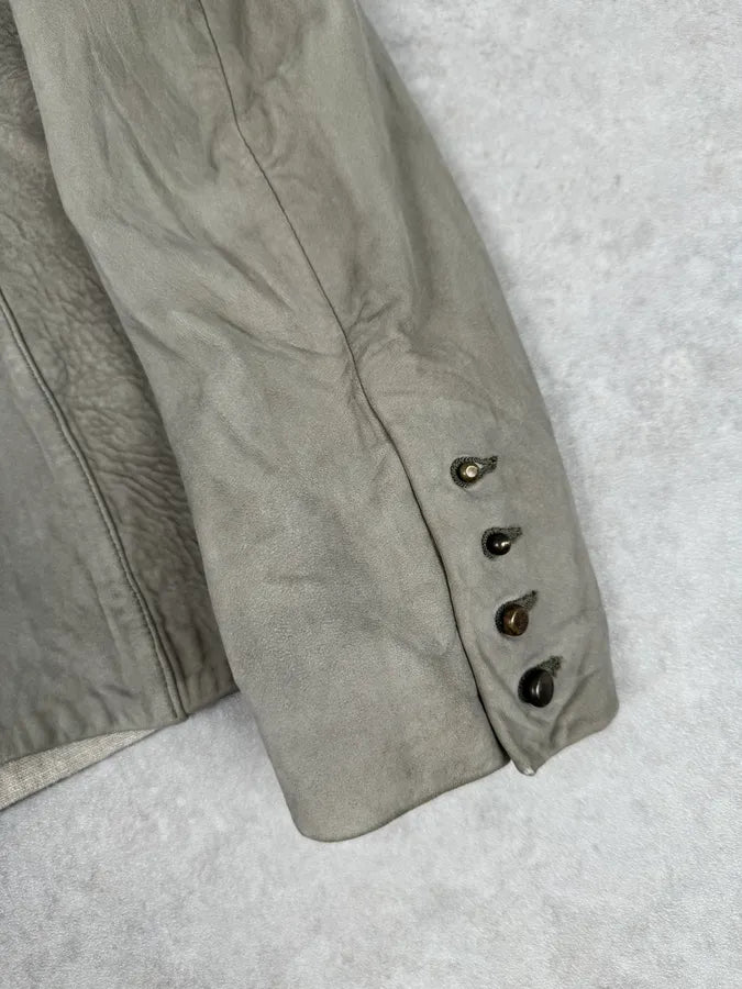 Isaac Sellam Beige Suede Lambskin Leather Blazer UcZJIKc 10