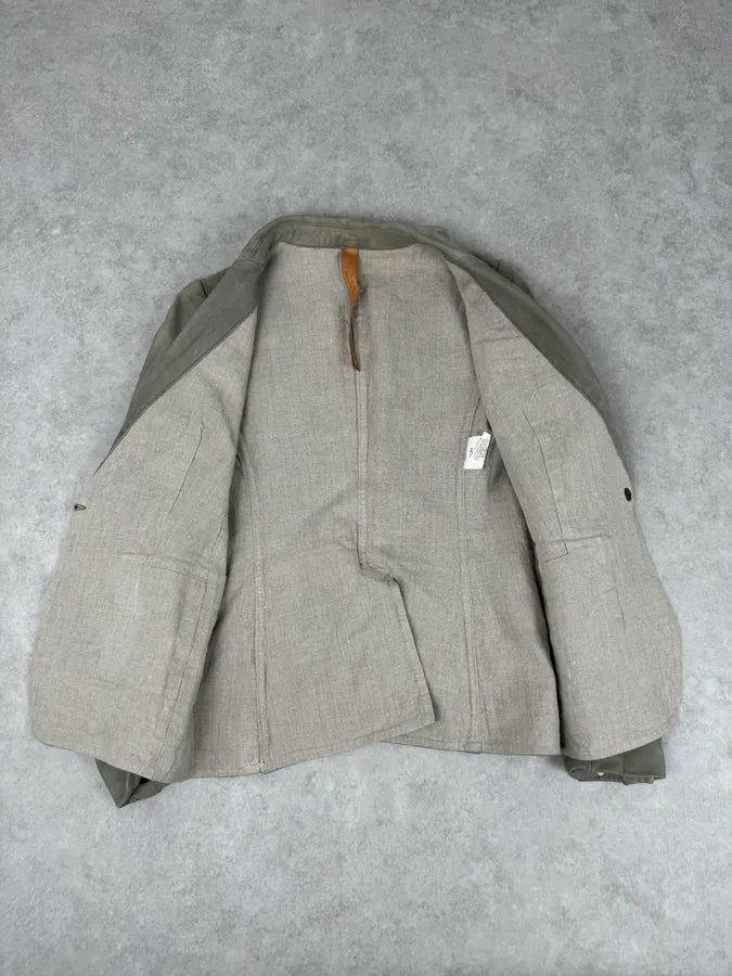 Isaac Sellam Beige Suede Lambskin Leather Blazer UcZJIKc 7
