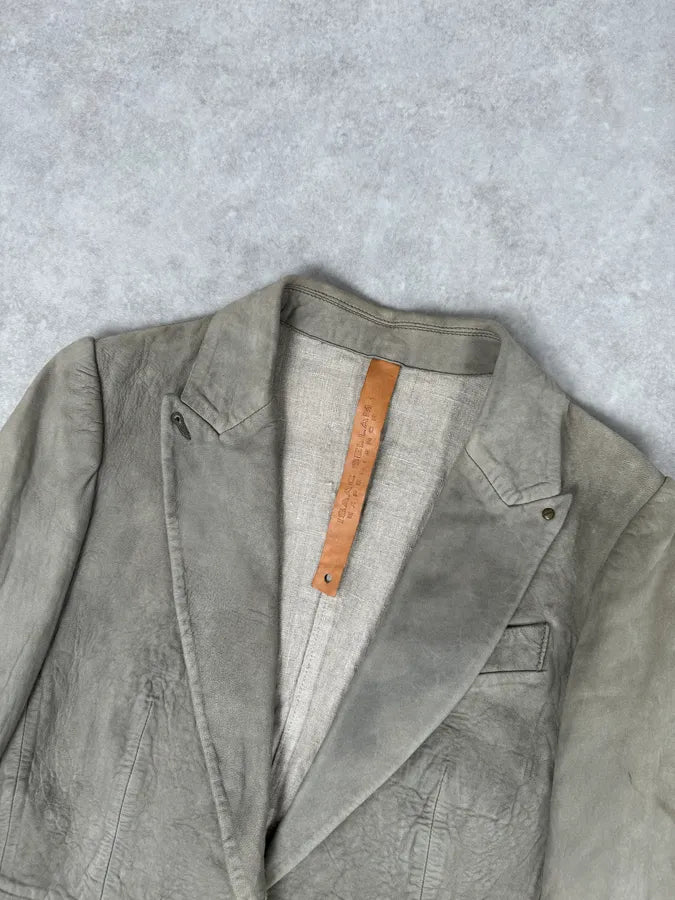 Isaac Sellam Beige Suede Lambskin Leather Blazer UcZJIKc 4