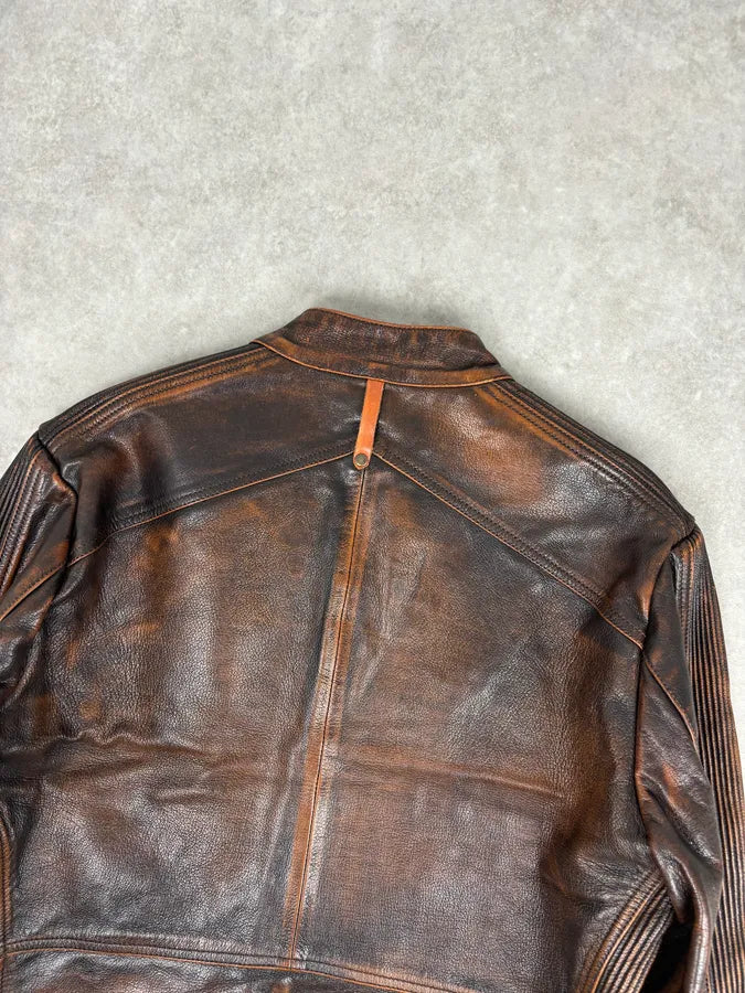 Isaac Sellam Experience Brown Bronze Aged Leather Jacket VmHOIwa 6