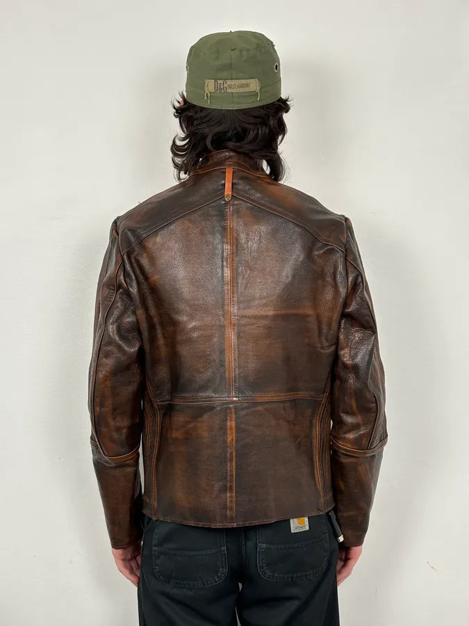 Isaac Sellam Experience Brown Bronze Aged Leather Jacket VmHOIwa 2