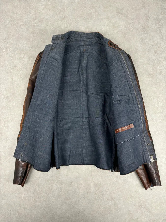 Isaac Sellam Experience Brown Bronze Aged Leather Jacket VmHOIwa 7