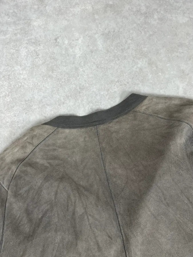 Isaac Sellam Experience Taupe Suede Contrast Ribbed Trim Cardigan tnSqNqu 6
