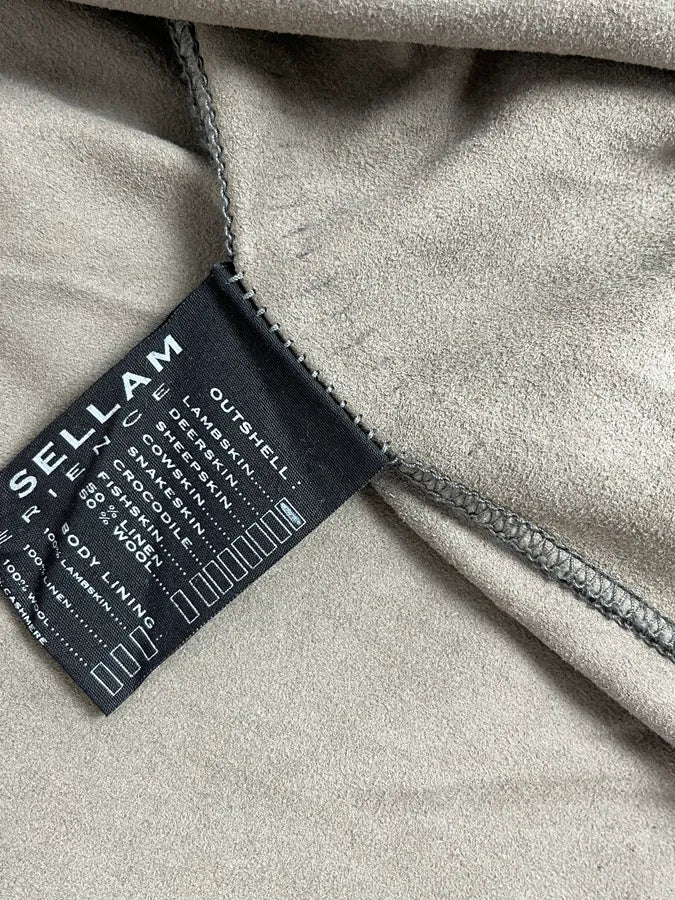 Isaac Sellam Experience Taupe Suede Contrast Ribbed Trim Cardigan tnSqNqu 10