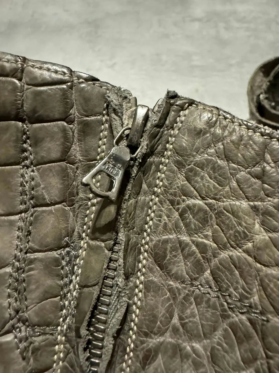 Isaac Sellam Grey Crocodile Cocco Peltro Artisanal Boots (40eu/us7) 4