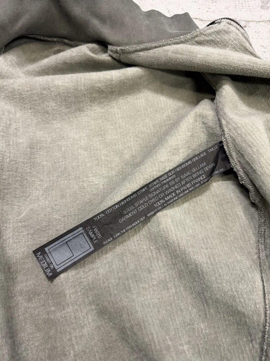 Isaac Sellam Highbomb Green Striped Army Bomber Jacket ifdhUhF 7