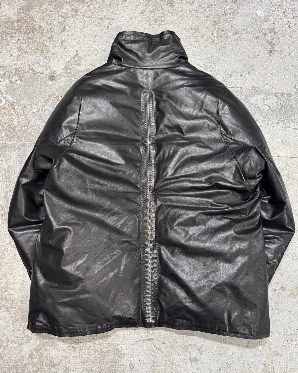 Isaac Sellam Metal Backstone Avant-Garde Black Leather Jacket igorqdn 0
