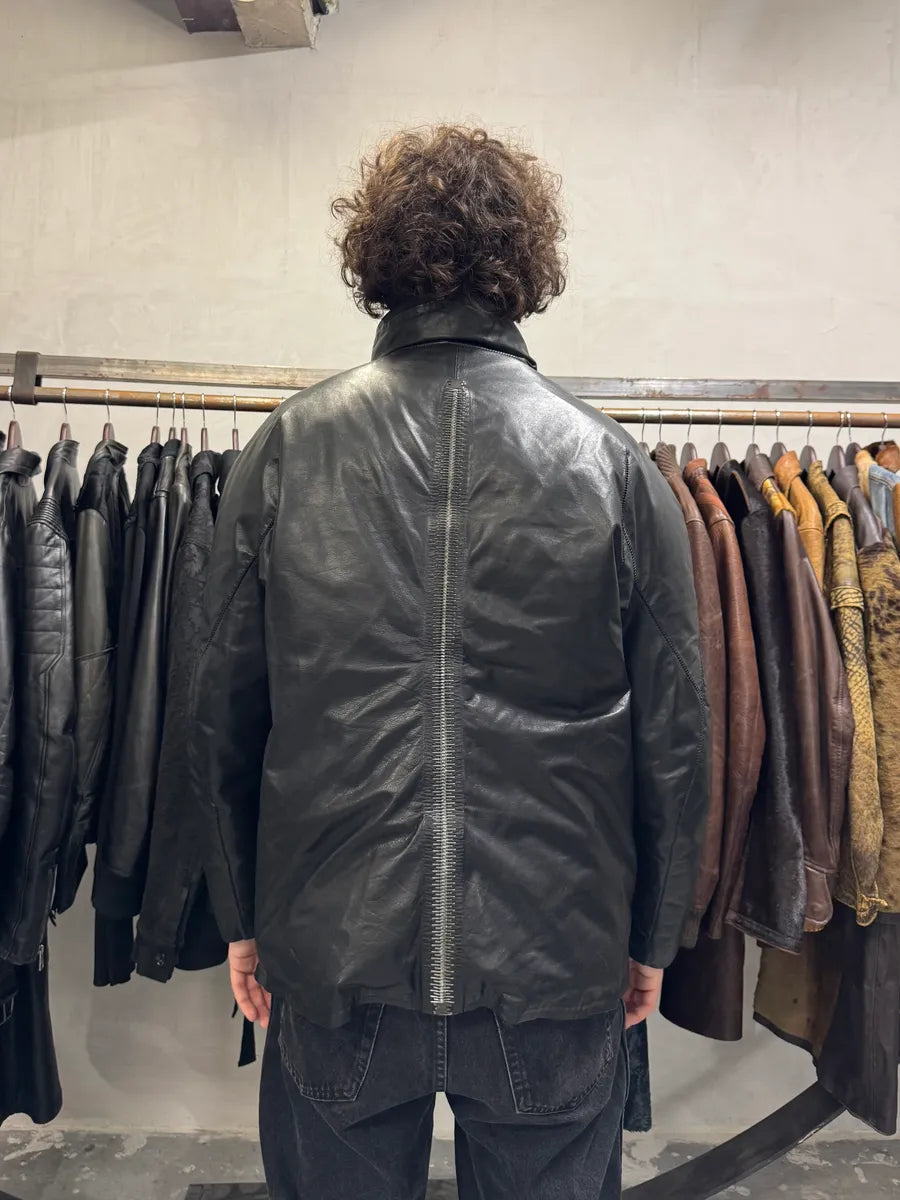 Isaac Sellam Metal Backstone Avant-Garde Black Leather Jacket igorqdn 3