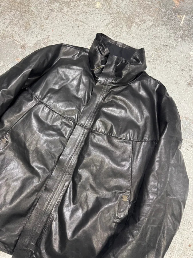 Isaac Sellam Metal Backstone Avant-Garde Black Leather Jacket igorqdn 5
