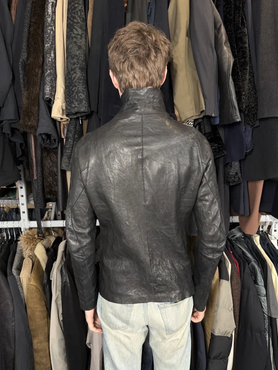 Isaac Sellam Premium Black Avant-Garde Leather Jacket lMaAOJa 3
