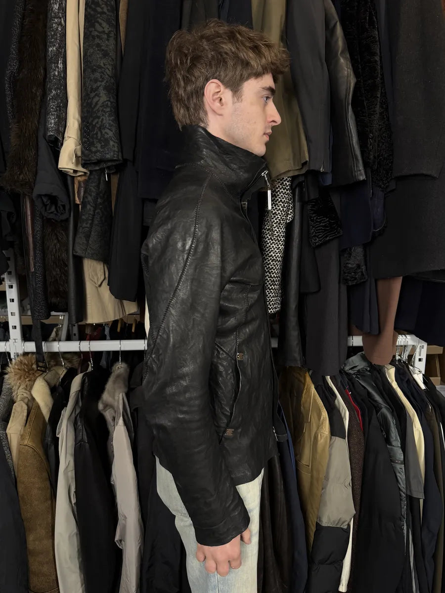 Isaac Sellam Premium Black Avant-Garde Leather Jacket lMaAOJa 4