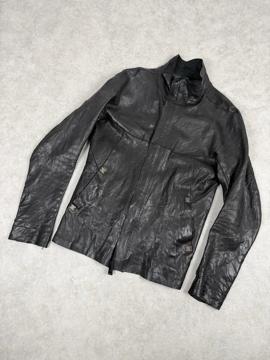 Isaac Sellam Premium Black Avant-Garde Leather Jacket lMaAOJa 6