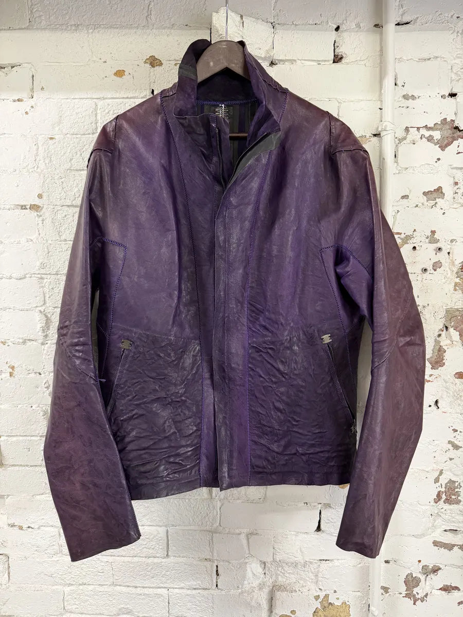 Isaac Sellam Royal Purple LST Jersey Leather Jacket fajToNE 1