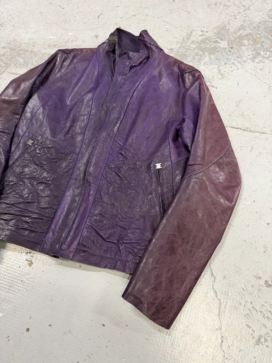 Isaac Sellam Royal Purple LST Jersey Leather Jacket fajToNE 11