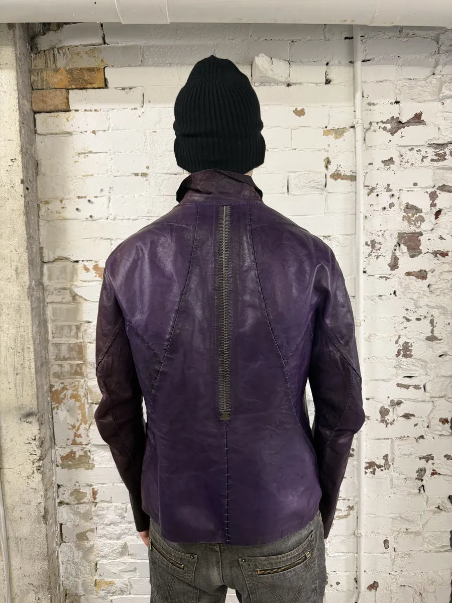 Isaac Sellam Royal Purple LST Jersey Leather Jacket fajToNE 2