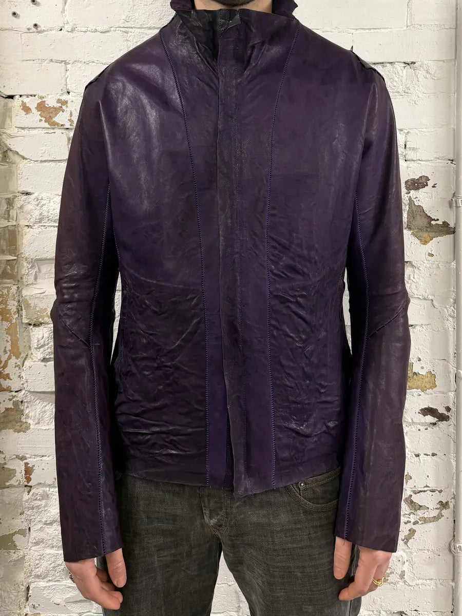 Isaac Sellam Royal Purple LST Jersey Leather Jacket fajToNE 3