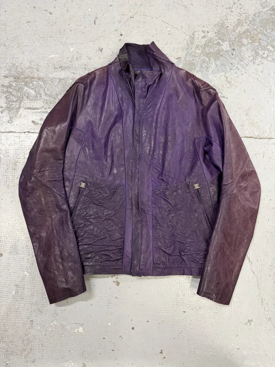Isaac Sellam Royal Purple LST Jersey Leather Jacket fajToNE 5