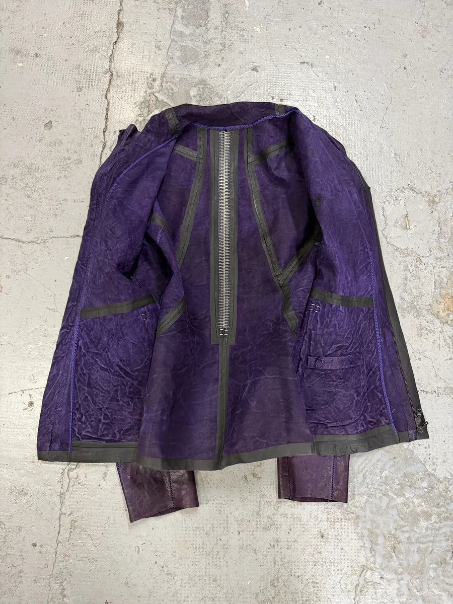 Isaac Sellam Royal Purple LST Jersey Leather Jacket fajToNE 6